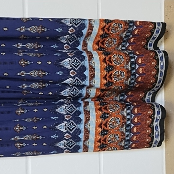 Bohemian Maxi Dress with Beaded V-Neckline Elastic Blouson Shirt Waist NWT - Picture 12 of 16